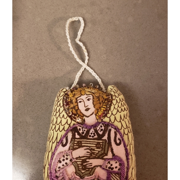 Vintage Lot Set Of 10 Cut And Sew Handpainted Embellished Soft Sculpture Angels - Picture 9 of 16